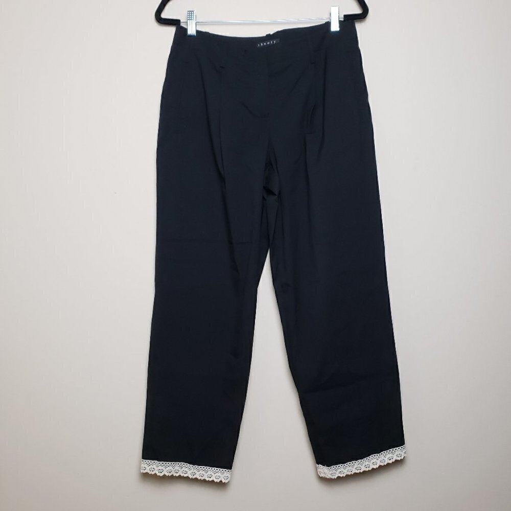 THEORY Casual Black Work High Rise Cropped Pants